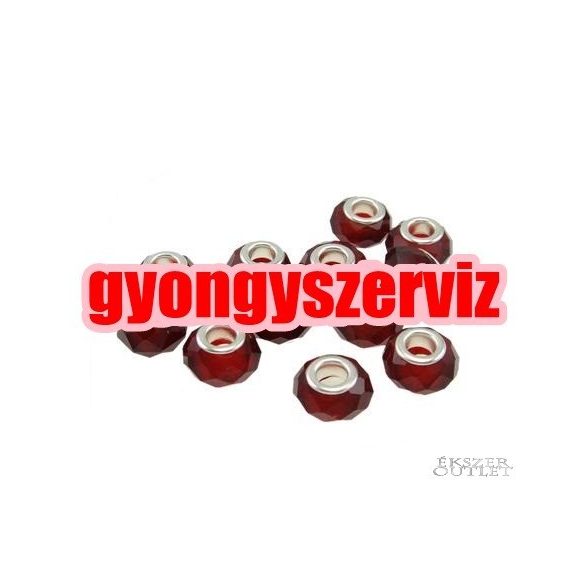 Pandora stílusú üveggyöngy. Csiszolt kristálygyöngy. 10 szín! Leárazva!