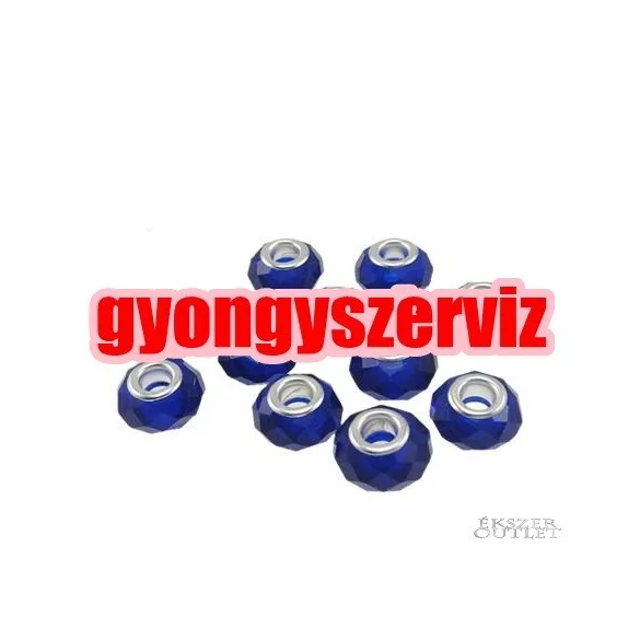 Pandora stílusú üveggyöngy. Csiszolt kristálygyöngy. 10 szín! Leárazva!