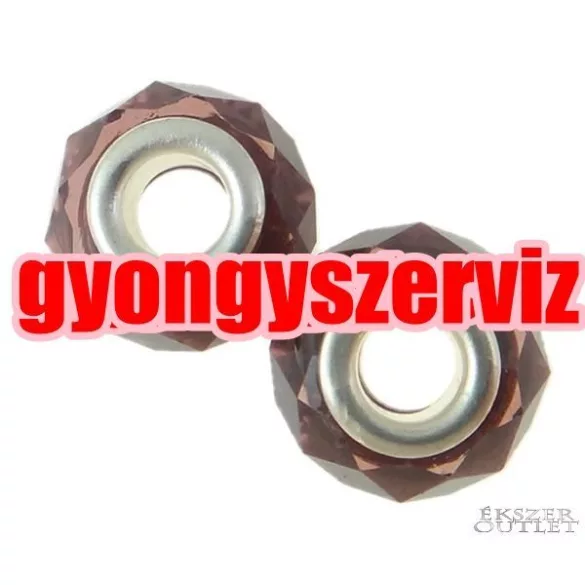 Pandora stílusú üveggyöngy. Csiszolt kristálygyöngy. 10 szín! Leárazva!