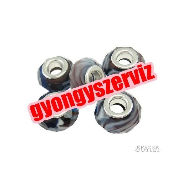 Pandora stílusú üveggyöngy. Csiszolt kristálygyöngy. 10 szín! Leárazva!