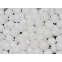 20db. Cseh üveggyöngy. 8mm. Porcelánfehér.