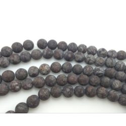 Matt kínai hópehely obszidián ásványgyöngy . 10mm.