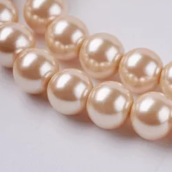 Üveg tekla gyöngy. 8mm. Világos rózsaarany. 20db/csomag.