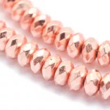 Csiszolt hematit gyöngy. 8x3mm. Rózsaarany szín.