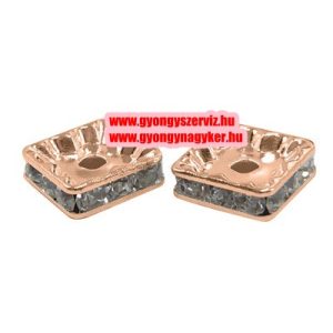 Négyzet rondell, 6mm. Rózsaarany szín. AAA .