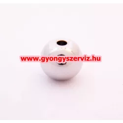 Acél ékszergyöngy. 8mm. Platina szín.