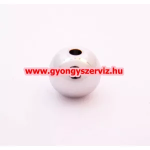 Acél ékszergyöngy. 8mm. Platina szín.