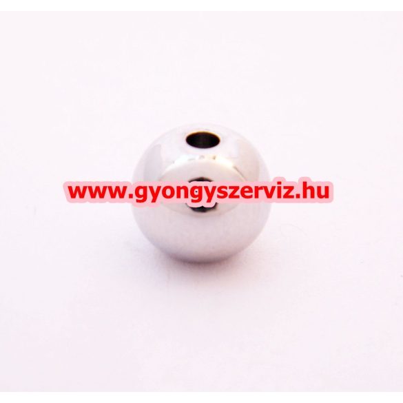 Acél ékszergyöngy. 8mm. Platina szín.