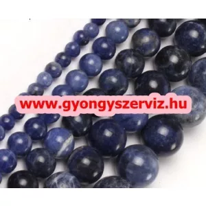 Ásványgyöngy, féldrágakő, ékszer gyöngy. Szodalit. 12mm.