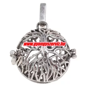 Leárazás! Angyalhívó medál. Élet fa. 28x28mm. Antik ezüst szín.