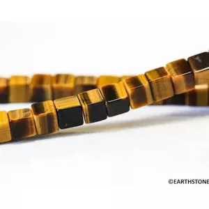 Tigrisszem ásványgyöngy. Kocka. 5mm.