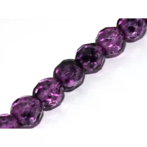 Kiárusítás! 20db. Cseh csiszolt gyöngy. 8mm. Sötétlila. 