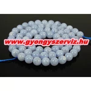 Kalcedon ásványgyöngy. 10mm.