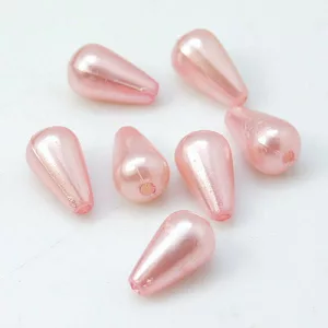 10db. Műanyag könnycsepp gyöngy. Teardrop. 16x10mm. Rózsaszín.
