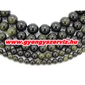 Arany obszidián ásványgyöngy. 6mm.