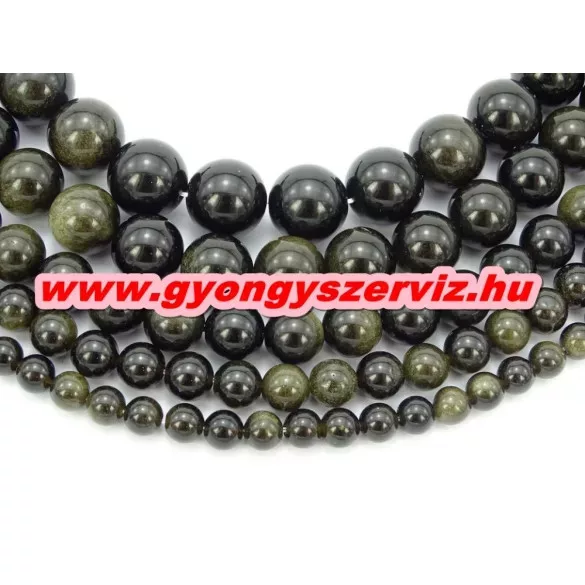 Arany obszidián ásványgyöngy. 6mm.