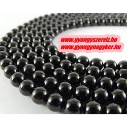 Fekete turmalin (sörl ) ásványgyöngy. 8mm.