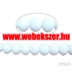   Kiárusítás!  20db. Csiszolt üveggyöngy. 4x6mm. Alabástrom fehér. Mindig akcióban!