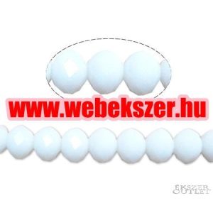 Kiárusítás!  20db. Csiszolt üveggyöngy. 4x6mm. Alabástrom fehér. Mindig akcióban!