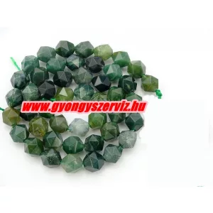 Moha achát polygon ásványgyöngy. 8mm.