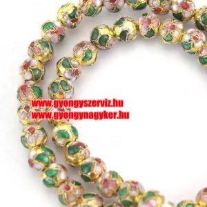 Leárazás!   Cloisonne gyöngy. Rekesztűzzománc gyöngy. 8mm. Arany. Mindig akcióban!