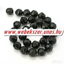   Kiárusítás!  10db. Csiszolt üveggyöngy. 12mm. Fekete. Mindig akcióban!