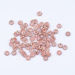   10db.  Strasszos köztes gyöngy, rondella. Hullámos. 8mm. Rózsaarany.  