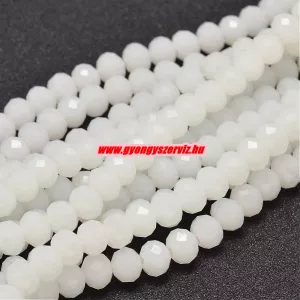 Kiárusítás!  20db. Csiszolt üveggyöngy, fánkgyöngy. 6x8mm. "Jade" Mindig akcióban!