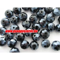   Kiárusítás!  Csiszolt üveggyöngy, fánkgyöngy. 3x4mm. Csillogó fekete. 5g/cs. Mindig akcióban!