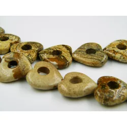Ásványgyöngy szív gyöngykeret. Képjáspis. 20x5mm.