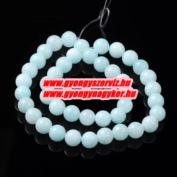 Jade ásványgyöngy. 10mm. Világos amazonit.
