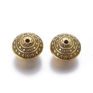 Nagy fém köztes gyöngy. 23x16mm. Antik arany szín.