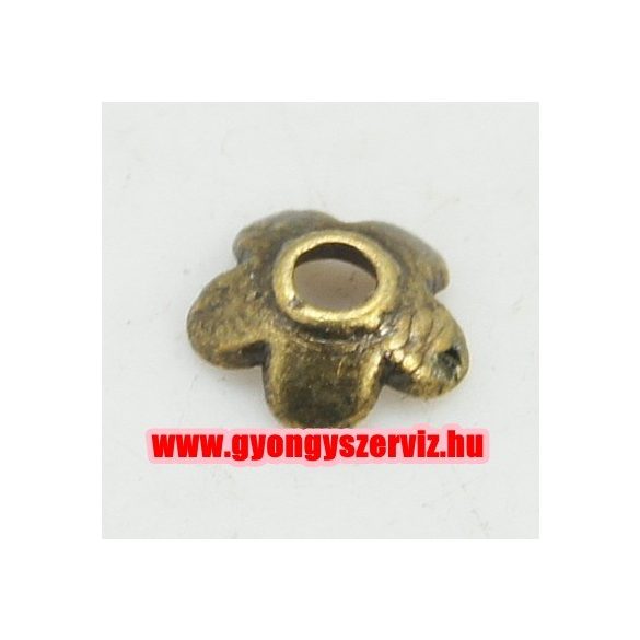 100db gyöngykupak. 6.5x3mm. Antik bronz szín.