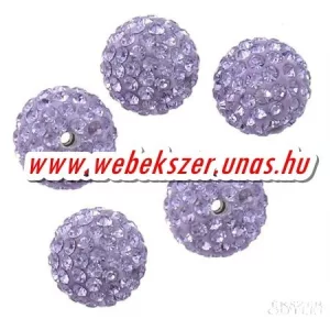 Shamballa gyöngy. Kristály gyöngy. 14mm. Lila.  AAA minőség! Leárazva!