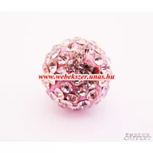 Kiárusítás!   Shamballa gyöngy. Kristály gyöngy. 12mm. Rózsaszín. Mindig akcióban!
