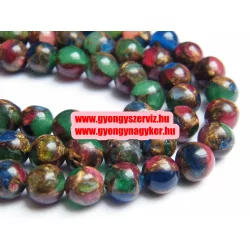 Variszcit ásványgyöngy. 8mm. Zöldes.