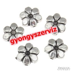   10db. Virág. 10x9x4mm. Antik ezüst szín. Fémgyöngy, köztes gyöngy.