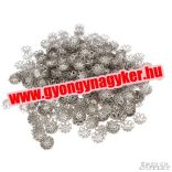 20db gyöngykupak. Fém gyöngy. 15x5mm. Platina szín.   Leárazva!