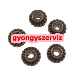   10db. Korong. 6x3.5mm.  Antik réz szín. Fémgyöngy, köztes gyöngy.