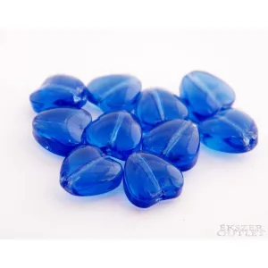 Üveggyöngy. Szívecske.  10db/csomag.