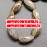 Porcelángyöngy. 20x10x10mm. Barna. 
