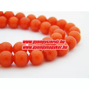 Jade ásványgyöngy. 8mm.  Borostyán. AAA.