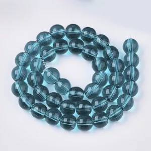 Üveggyöngy. 6mm. Sötét türkizzöld. 20db/csomag.