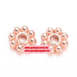   20db. Korong. 5x1.5mm. Rózsaarany szín.  Fémgyöngy, köztes gyöngy.