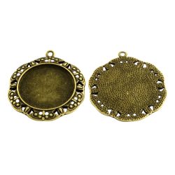 Kaboson medál alap. 25mm lencséhez. Antik bronz szín.