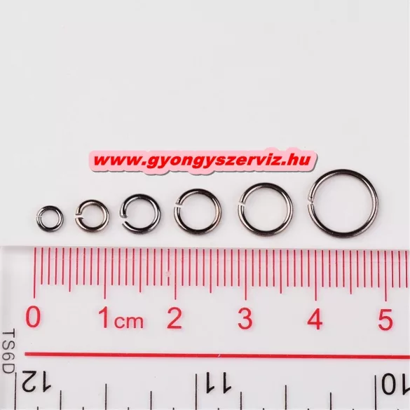 Fém karika. Szerelő karika. Arany szín. 4-10mm. 1745db + ajándék tároló doboz!