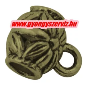 10db. Charm tartó, medál tartó. 9x7.5mm. Antik bronz szín.