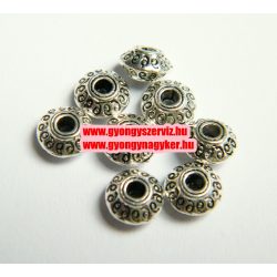   20db. Köztes fémgyöngy. Diszkosz. 7x4.5mm. Antik ezüst szín.