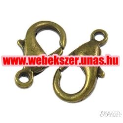   10db. Delfin zár. Ékszer kapocs. 7x12x3.50mm. Antik bronz.    Alacsony ár !