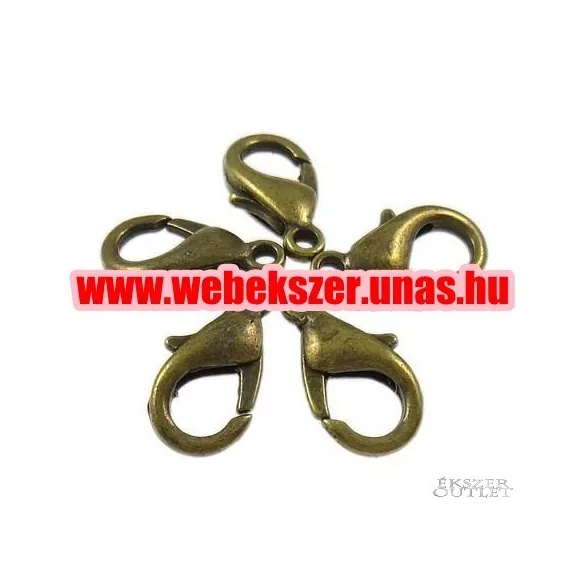 10db. Delfin zár. Ékszer kapocs. 7x12x3.50mm. Antik bronz.    Alacsony ár !